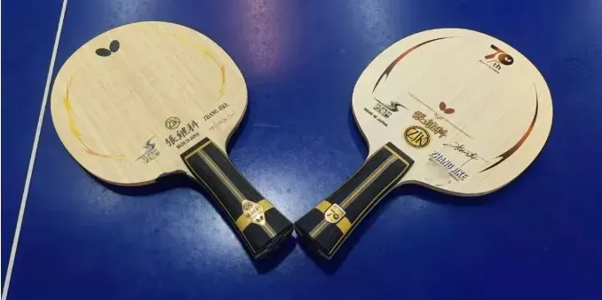 Butterfly Zhang Jike blade beside the Zhang Jike Super ZLC 70th Anniversary Limited Edition